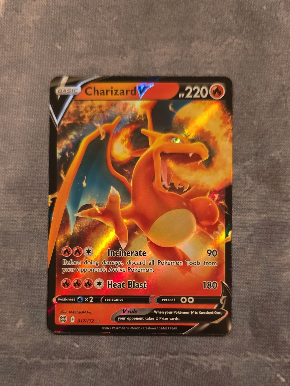 Charizard V 17/172 Brilliant Stars Holo Pokemon TCG (Near Mint Condition)!